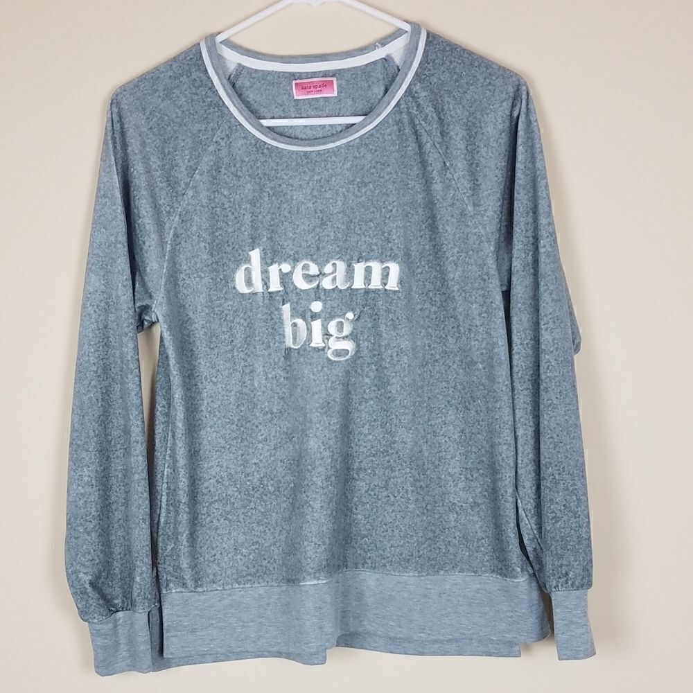 Kate Spade Gray "dream big" Pajama Top